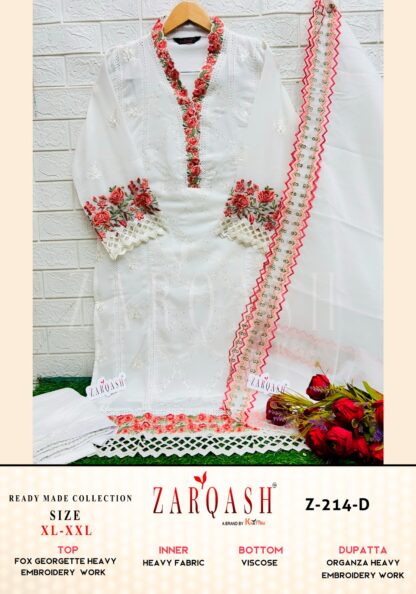 ZARQASH Z 214 D READYMADE BEST QUALITY PAKISTANI KURTI ONLINE COTTON SUITS, PAKISTANI SUITS ONLINE, PAKISTANI SUITS SINGLE PIECE, SALWAR KAMEEZ ONLINE, ZARQASH Z 214 D READYMADE  Pakistani Suits, READYMADE KURTI, Salwar Kameez, Single, Suits, ZARQASH