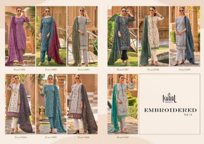 ISHAAL PRINTS 11001 EMBROIDERED VOL 11 PAKISTANI SUITS PRICE