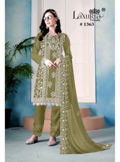 LAXURIA TRENDZ 1363 GREEN PAKISTANI KURTIS WHOLESALE