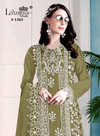 LAXURIA TRENDZ 1363 GREEN PAKISTANI KURTIS WHOLESALE - Image 4