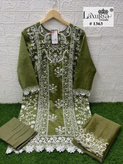 LAXURIA TRENDZ 1363 GREEN PAKISTANI KURTIS WHOLESALE - Image 2