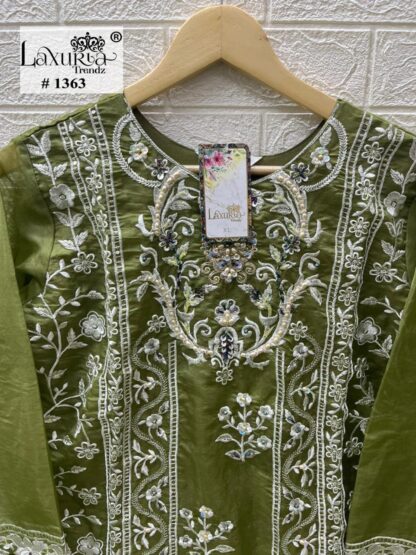 LAXURIA TRENDZ 1363 GREEN PAKISTANI KURTIS WHOLESALE - Image 3