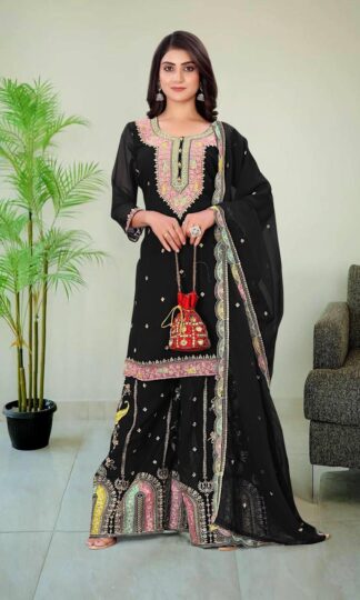 LC 1200 BLACK NEW KURTI-PLAZZO SET WHOLESALE IN SURATLC 1200 BLACK NEW KURTI-PLAZZO SET WHOLESALE IN SURAT