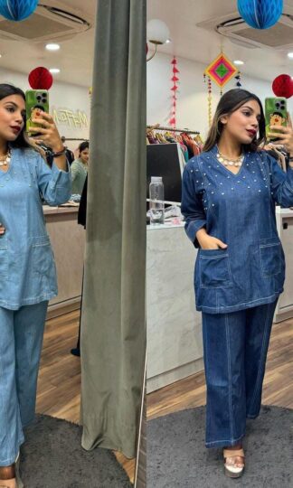 THE LIBAS DENIM DIAMOND WORK CO-ORD SETS ONLINE SUPPLIERTHE LIBAS DENIM DIAMOND WORK CO-ORD SETS ONLINE SUPPLIER