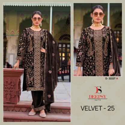 DEEPSY SUITS D 32227 A VELVET PAKISTANI SUITS