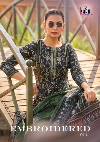 ISHAAL PRINTS 11001 EMBROIDERED VOL 11 PAKISTANI SUITS PRICE