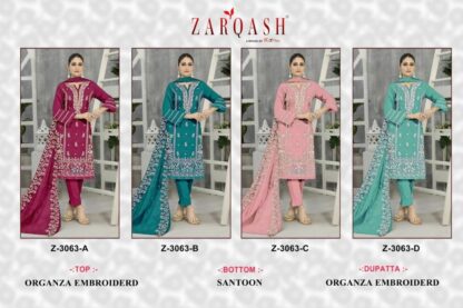 ZARQASH Z 3064 B ORGANZA WHOLESALE OF PAKISTANI SUITS COTTON SUITS, PAKISTANI SUITS ONLINE, PAKISTANI SUITS SINGLE PIECE, SALWAR KAMEEZ ONLINE, ZARQASH Z 3064 B ORGANZA  Pakistani Suits, Salwar Kameez, Single, Suits, ZARQASH