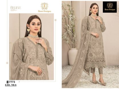 ZIAAZ DESIGNS 740 A SEMI STITCHED PAKISTANI SUITS ONLINE - Image 2