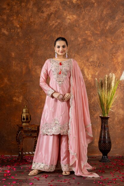 AD191 LIGHT PINK PLAZZO SET AT BEST PRICE