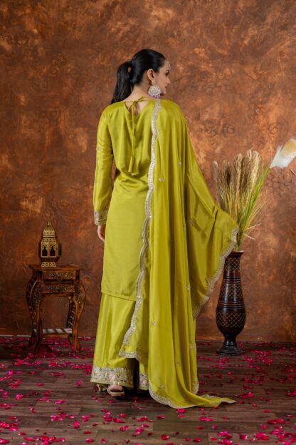 AD191 YELLOW GREEN PLAZZO SET ONLINE SHOPPING - Image 2