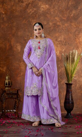 AD191 LIGHT VOILET DESIGNER PARTY WEAR PLAZZO SET FOR WOMENAD191 LIGHT VOILET DESIGNER PARTY WEAR PLAZZO SET FOR WOMEN