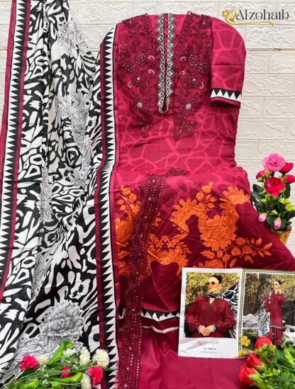 ALZOHAIB AZ 1100 COTTON PAKISTANI SUITS WITH PRICE ALZOHAIB AZ 1100, ONLINE SHOPPING SUITS, PAKISTANI SALWAR KAMEEZ, PAKISTANI SUITS AT MANUFACTURER PRICE, PAKISTANI SUITS IN SURAT, PAKISTANI SUITS MANUFACTURER IN SURAT, PAKISTANI SUITS ONLINE SHOPPING, SALWAR KAMEEZ WHOLESALE  ALZOHAIB, THE LIBAS COLLECTION