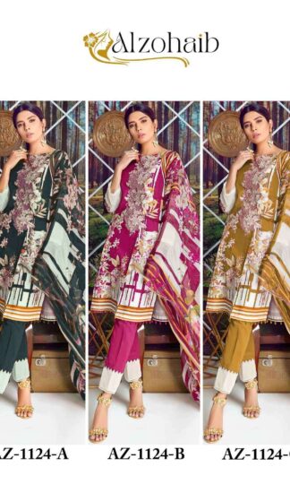 ALZOHAIB AZ 1124 PAKISTANI SUITS IN SINGLE PIECEALZOHAIB AZ 1124 PAKISTANI SUITS IN SINGLE PIECE