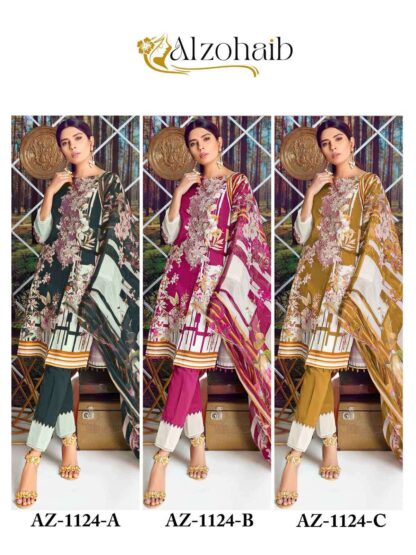 ALZOHAIB AZ 1124 PAKISTANI SUITS IN SINGLE PIECE ALZOHAIB AZ 1124, ONLINE SHOPPING SUITS, PAKISTANI SALWAR KAMEEZ, PAKISTANI SUITS AT MANUFACTURER PRICE, PAKISTANI SUITS IN SURAT, PAKISTANI SUITS MANUFACTURER IN SURAT, PAKISTANI SUITS ONLINE SHOPPING, SALWAR KAMEEZ WHOLESALE  ALZOHAIB, THE LIBAS COLLECTION