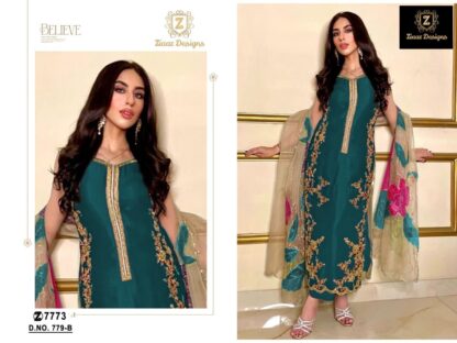 ZIAAZ DESIGNS 779 B PAKISTANI SUITS ONLINE WHOLESALE
