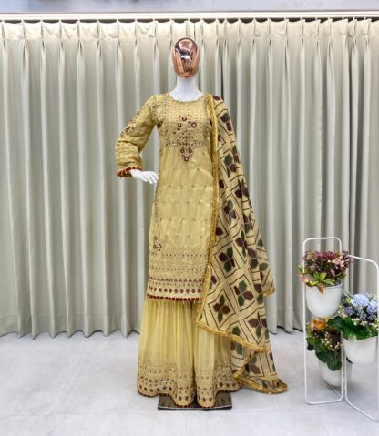 BE 132 EID SPECIAL LUXURIOUS SILK FABRIC TOP AND SARARA WITH DUPATTA BE 132 EID SPECIAL, BEST QUALITY PAKISTANI SUITS, GOWN WHOLESALER, ONLINE SHOPPING SUITS, PAKISTANI SALWAR KAMEEZ, PAKISTANI SUITS AT MANUFACTURER PRICE, PAKISTANI SUITS IN SINGLE, PAKISTANI SUITS IN SURAT, PAKISTANI SUITS MANUFACTURER IN SURAT, PAKISTANI SUITS WHOLESALER FROM SURAT, SALWAR KAMEEZ WHOLESALE, WHOLESALE SUITS COLLECTION  COSMOS FASHION, FEPIC ROSEMEEN, Pakistani Suits, SHREE FABS, Suits, ZAHA