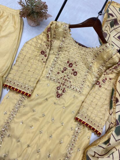BE 132 EID SPECIAL LUXURIOUS SILK FABRIC TOP AND SARARA WITH DUPATTA BE 132 EID SPECIAL, BEST QUALITY PAKISTANI SUITS, GOWN WHOLESALER, ONLINE SHOPPING SUITS, PAKISTANI SALWAR KAMEEZ, PAKISTANI SUITS AT MANUFACTURER PRICE, PAKISTANI SUITS IN SINGLE, PAKISTANI SUITS IN SURAT, PAKISTANI SUITS MANUFACTURER IN SURAT, PAKISTANI SUITS WHOLESALER FROM SURAT, SALWAR KAMEEZ WHOLESALE, WHOLESALE SUITS COLLECTION  COSMOS FASHION, FEPIC ROSEMEEN, Pakistani Suits, SHREE FABS, Suits, ZAHA