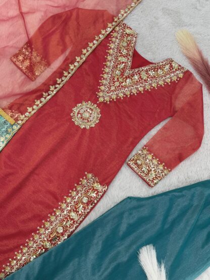 DHK-1323 LIGHT RED DESIGN HEAVY EMBROIDERY WORK PLAZZO SET DESIGN 2025 DESIGNER SUITS AT WHOLESALE PRICE, DHK-1323 LIGHT RED, PAKISTANI SALWAR SUITS IN INDIA, PAKISTANI SALWAR SUITS WHOLESALE, PAKISTANI SUITS MANUFACTURER IN SURAT, SALWAR KAMEEZ WHOLESALER  Pakistani Suits, READYMADE KURTI, Salwar Kameez, Suits, THE LIBAS COLLECTION