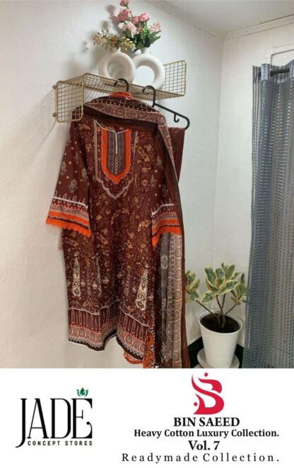 JADE BIN SAEED VOL 7 READYMADE PAKISTANI KURTIS WHOLESALE JADE BIN SAEED VOL 7 READYMADE, PAKISTANI SUITS BEST PRICE, PAKISTANI SUITS IN SURAT, PAKISTANI SUITS ONLINE SHOPPING  COSMOS FASHION, Pakistani Suits, Pashmina Suits, Salwar Kameez, Suits