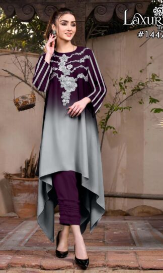 LAXURIA TRENDZ 1447 PURPLEISH PAKISTANI KURTI FOR LADIESLAXURIA TRENDZ 1447 PURPLEISH PAKISTANI KURTI FOR LADIES