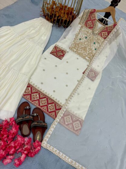 PD1081 READYMADE TOP SARARA PLAZZO & DUPATTA WHOLESALE BEST QUALITY PAKISTANI SUITS, ONLINE SHOPPING SUITS, PAKISTANI SALWAR KAMEEZ, PAKISTANI SUITS AT MANUFACTURER PRICE, PAKISTANI SUITS BEST PRICE, PAKISTANI SUITS IN SURAT, PAKISTANI SUITS ONLINE SHOPPING, PD1081 READYMADE  ANAMSA, MEHBOOB TEX, PD, SHARARA, Single, Suits, VRINDAVAN FASHION