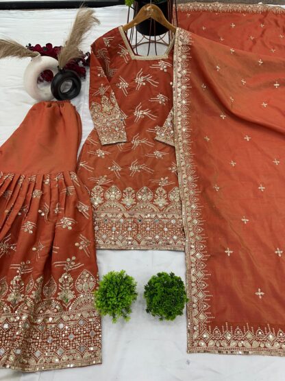 SR 1664 OREANGE LETEST SHARARA ONLINE WHOLESALE BEST QUALITY PAKISTANI SUITS, ONLINE SHOPPING SUITS, PAKISTANI SALWAR KAMEEZ, PAKISTANI SUITS AT MANUFACTURER PRICE, PAKISTANI SUITS BEST PRICE, PAKISTANI SUITS IN SURAT, PAKISTANI SUITS ONLINE SHOPPING, SR 1664 OREANGE  ANAMSA, MEHBOOB TEX, Single, Suits, VRINDAVAN FASHION
