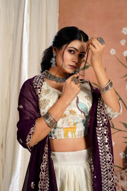 THE LIBAS COLLECTION WINE LEHENGA CHOLI ONLINE SHOPPING IN INDIA - Image 2