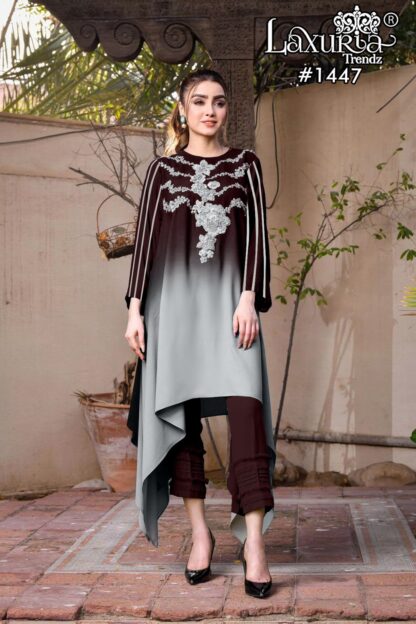 LAXURIA TRENDZ 1447 WINE PAKISTANI KURTI ONLINE KURTIS BEST PRICE, KURTIS WHOLESALER, LAXURIA TRENDZ 1447 WINE, PAKISTANI SUITS MANUFACTURER  FLORENT, LAXURIA TRENDZ, READYMADE KURTI, ZIAAZ DESIGNER