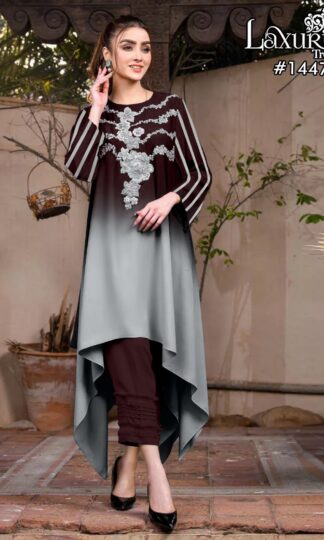 LAXURIA TRENDZ 1447 WINE PAKISTANI KURTI ONLINELAXURIA TRENDZ 1447 WINE PAKISTANI KURTI ONLINE