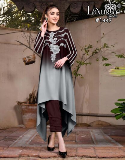 LAXURIA TRENDZ 1447 WINE PAKISTANI KURTI ONLINE KURTIS BEST PRICE, KURTIS WHOLESALER, LAXURIA TRENDZ 1447 WINE, PAKISTANI SUITS MANUFACTURER  FLORENT, LAXURIA TRENDZ, READYMADE KURTI, ZIAAZ DESIGNER