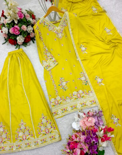 WW1151 LEMON GREEN CHINON DESIGNER SHARARA SET AT BEST PRICE BEST QUALITY PAKISTANI SUITS, ONLINE SHOPPING SUITS, PAKISTANI SALWAR KAMEEZ, PAKISTANI SUITS AT MANUFACTURER PRICE, PAKISTANI SUITS BEST PRICE, PAKISTANI SUITS IN SURAT, PAKISTANI SUITS ONLINE SHOPPING, PD1081 READYMADE  ANAMSA, MEHBOOB TEX, SHARARA, Single, Suits, VRINDAVAN FASHION, WW