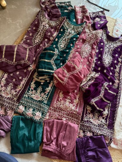 ZIAAZ DESIGNS 489 PURPLE DESIGNER PAKISTANI SUITS WITH PRICE