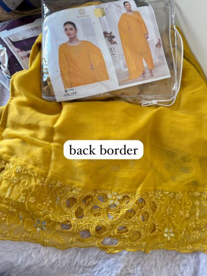 ZIAAZ DESIGNS 778 B YELLOW PAKISTANI SUITS SINGLE PIECE