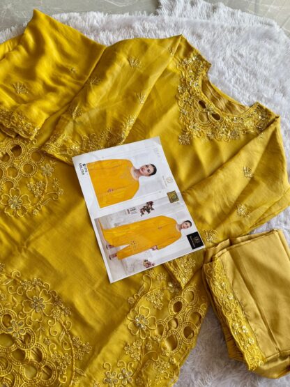 ZIAAZ DESIGNS 778 B YELLOW PAKISTANI SUITS SINGLE PIECE