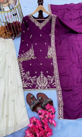 AD190 PURPLE DESIGNER READYMADE TOP PLAZZO DESIGN 2025AD190 PURPLE DESIGNER READYMADE TOP PLAZZO DESIGN 2025
