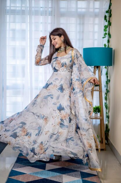 MBL 310 ROSHNI ORGANZA TABY SILK GOWN WHOLESALE ONLINE