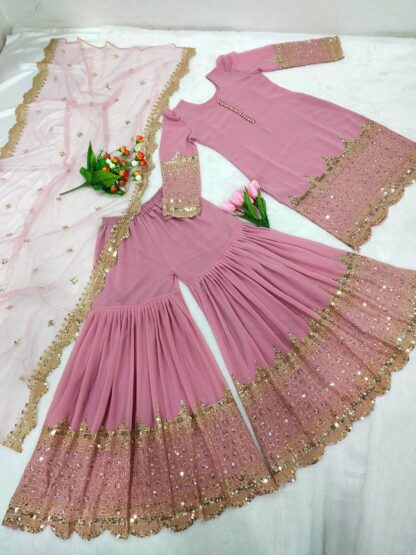 ZF 250 TOP WITH SHARARA PLAZO FOR WOMEN AT BEST PRICE BEST QUALITY PAKISTANI SUITS, PAKISTANI SUITS AT MANUFACTURER PRICE, PAKISTANI SUITS BEST PRICE, PAKISTANI SUITS COLLECTION, PAKISTANI SUITS ONLINE SHOPPING, PAKISTANI SUITS ONLINE SHOPPING IN INDIA, PAKISTANI SUITS WHOLESALE, ZF 250  Pakistani Suits, Salwar Kameez, SANIYA TRENDZ, Single, Suits