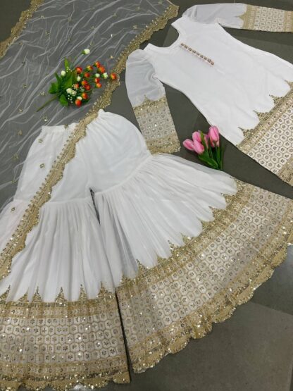 ZF 250 TOP WITH SHARARA PLAZO FOR WOMEN AT BEST PRICE BEST QUALITY PAKISTANI SUITS, PAKISTANI SUITS AT MANUFACTURER PRICE, PAKISTANI SUITS BEST PRICE, PAKISTANI SUITS COLLECTION, PAKISTANI SUITS ONLINE SHOPPING, PAKISTANI SUITS ONLINE SHOPPING IN INDIA, PAKISTANI SUITS WHOLESALE, ZF 250  Pakistani Suits, Salwar Kameez, SANIYA TRENDZ, Single, Suits