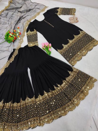 ZF 250 TOP WITH SHARARA PLAZO FOR WOMEN AT BEST PRICE BEST QUALITY PAKISTANI SUITS, PAKISTANI SUITS AT MANUFACTURER PRICE, PAKISTANI SUITS BEST PRICE, PAKISTANI SUITS COLLECTION, PAKISTANI SUITS ONLINE SHOPPING, PAKISTANI SUITS ONLINE SHOPPING IN INDIA, PAKISTANI SUITS WHOLESALE, ZF 250  Pakistani Suits, Salwar Kameez, SANIYA TRENDZ, Single, Suits