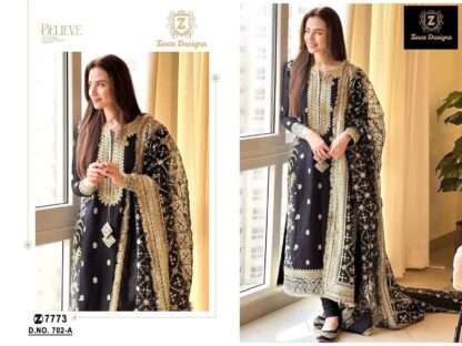 ZIAAZ DESIGNS 702 A SEMI STITCHED PAKISTANI SUITS WHOLESALE PRICE - Image 3