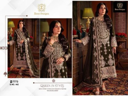 ZIAAZ DESIGNS 742 SEMI STITCHED PAKISTANI SUITS IN SINGLE PIECE