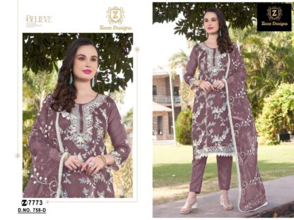 ZIAAZ DESIGNS 758 D SEMI STITCHED PAKISTANI SUITS ONLINE INDIA