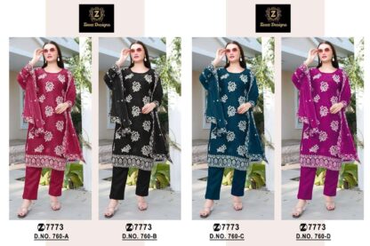 ZIAAZ DESIGNS 760 A PAKISTANI SUITS WHOLESALE PRICE