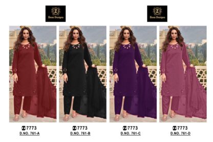 ZIAAZ DESIGNS 761 A SEMI STITCHED PAKISTANI SUITS ONLINE