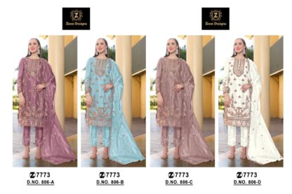 ZIAAZ DESIGNS 806 A SEMI STITSCHED PAKISTANI SUITS ONLINE INDIA