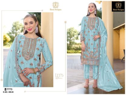 ZIAAZ DESIGNS 806 B SEMI STITSCHED PAKISTANI SUITS IN INDIA