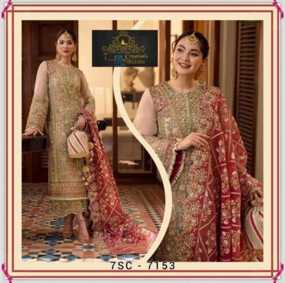 7SEAS CREATIONS 7SC 7153 PAKISTANI BRIDAL DRESS WITH PRICES