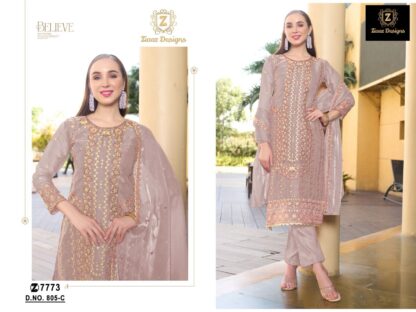 ZIAAZ DESIGNS 805 C PAKISTANI SALWAR KAMEEZ ONLINE