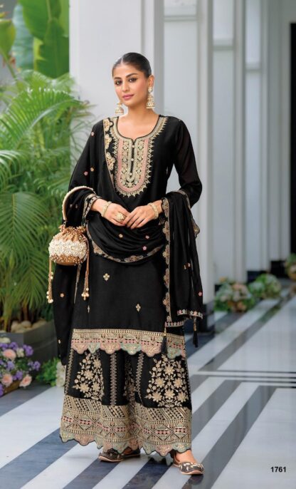 EBA LIFESTYLE 1761 SAFROON VOL-4 PARTY WEAR PLAZO SUITS FOR WOMEN