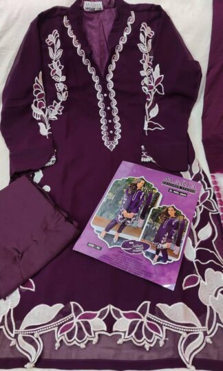 MARIA DESIGNER STUDIO 1001 PURPLE PAKISTANI KURTI IN SINGLE PIECE